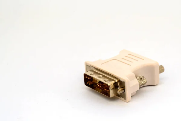 Dvi Vga Adapter Close White Background — Φωτογραφία Αρχείου