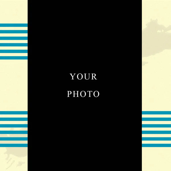 あなたの写真を挿入するためのシンプルなデザインの創造的な正方形の写真フレーム — ストック写真
