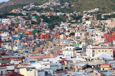 Guanajuato, Meksika 'nın renkli manzarası.