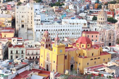 Guanajuato, Meksika 'nın renkli manzarası.