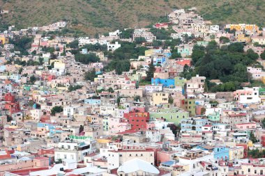 Guanajuato, Meksika 'nın renkli manzarası.