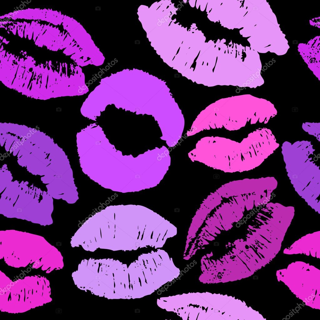 Vector seamless background with lips Stock Vector Image by ©emaria