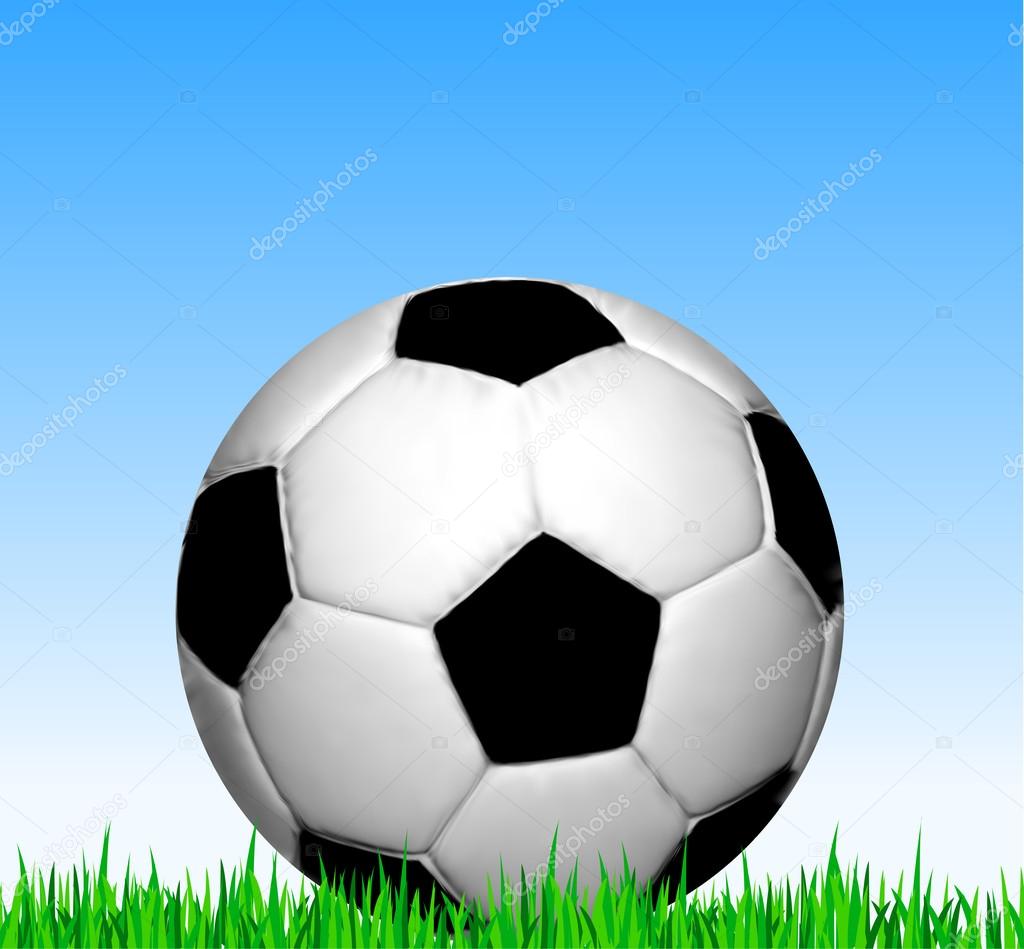 Футбольный мяч на траве. Вектор футбол — Векторное ...