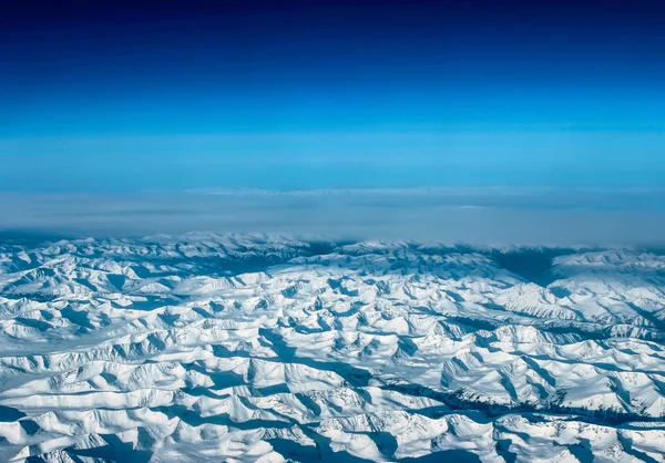 Ice Mountains from airplane view