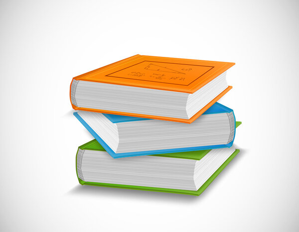 Stack of Books on white background. Vector
