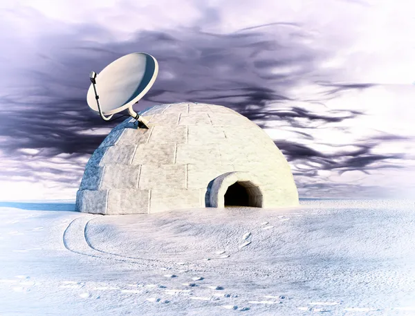 Satellite e igloo — Foto Stock