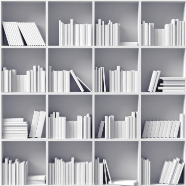 beyaz kitap rafı