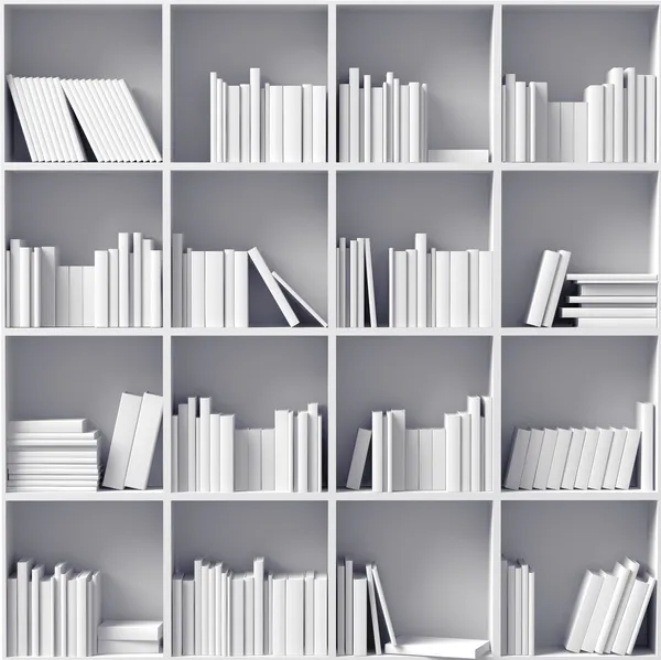 White bookshelves — Stock Photo, Image