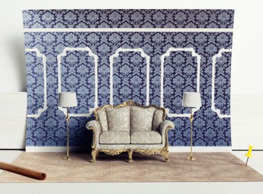 vintage interior clipart