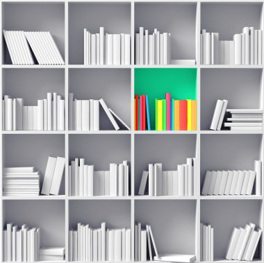 beyaz kitap rafı