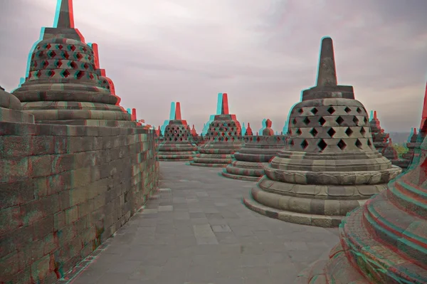 Świątynia Borobudur stereo — Zdjęcie stockowe