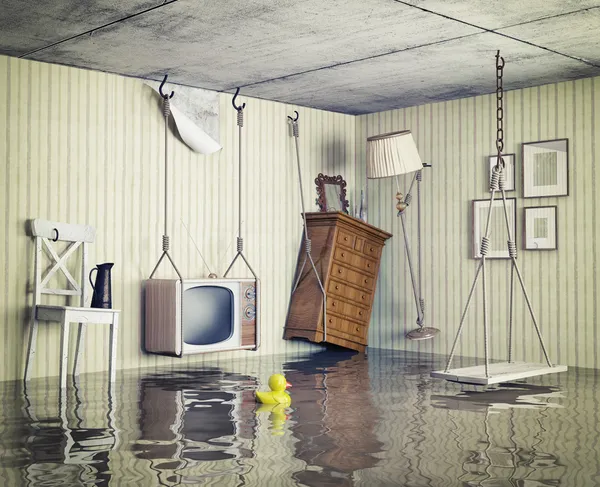 Vie dans l'appartement inondé — Photo