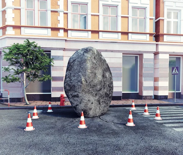 A város egy utcáján meteorit l — Stock Fotó