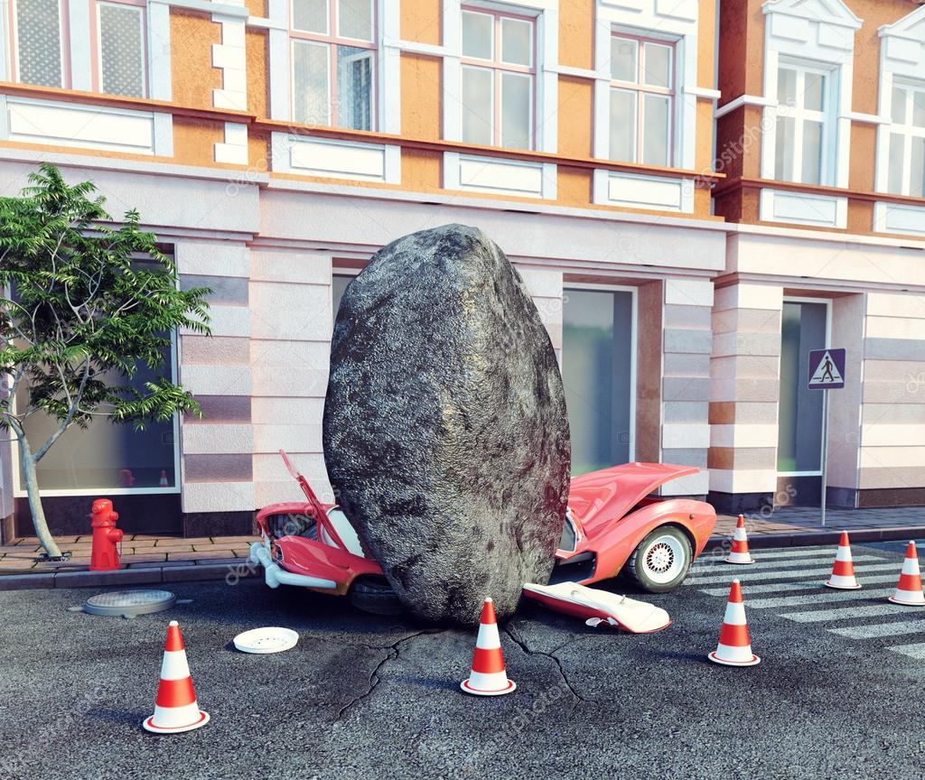 meteorite destroy parked car