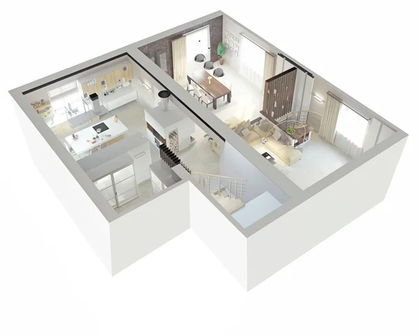 Vue plan d'un appartement — Photo