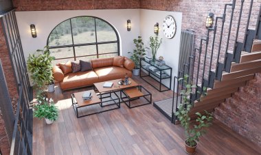 Modern yaşam alanları. 3d tasarım kavramı