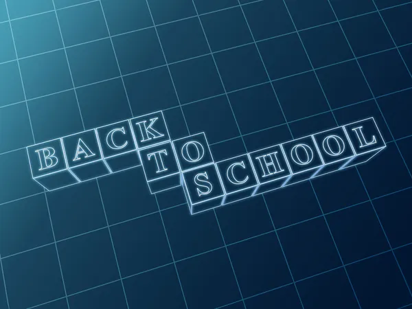 Back to school in blue boxes — Stock Photo, Image