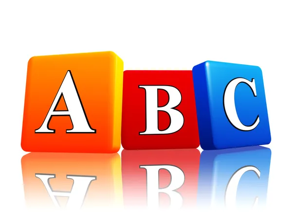 Abc letters in color cubes — Stock Photo, Image