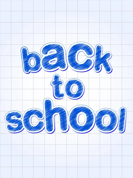 Ritorno a scuola in blu su foglio quadrato — Foto Stock
