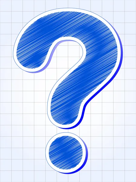 Question-mark over squared sheet — Stock Photo, Image
