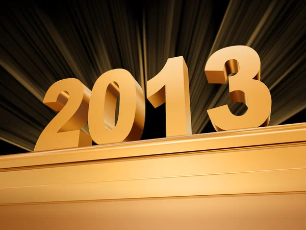 Golden 2013 on a pedestal — Stock Photo, Image