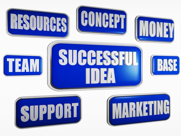 Idea di successo - concetto di business blu — Foto Stock