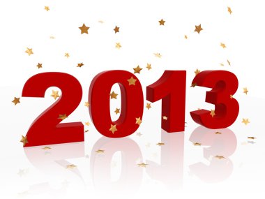 3D yıl 2013 kırmızı ve yıldız