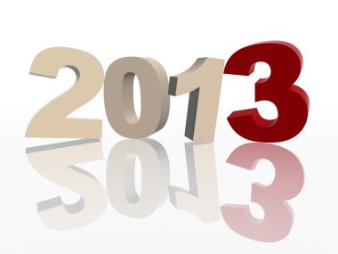 Kırmızı ve gri 3D yıl 2013