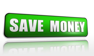 Save money in green banner