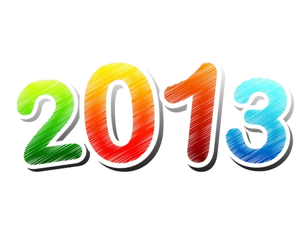 Rok 2013 barevná kresba — Stock fotografie
