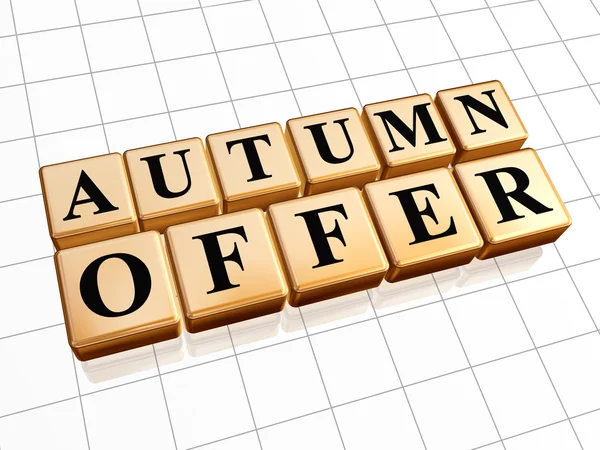 Autumn offer in golden cubes — Stock Photo, Image