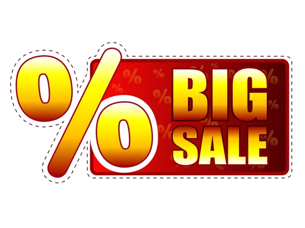 Big sale label with percentage symbol — Stock Photo, Image