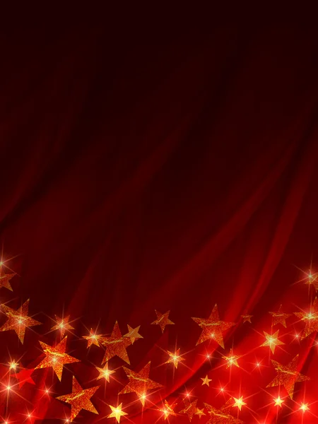 Leuchtende Sterne auf rotem Hintergrund — Stockfoto