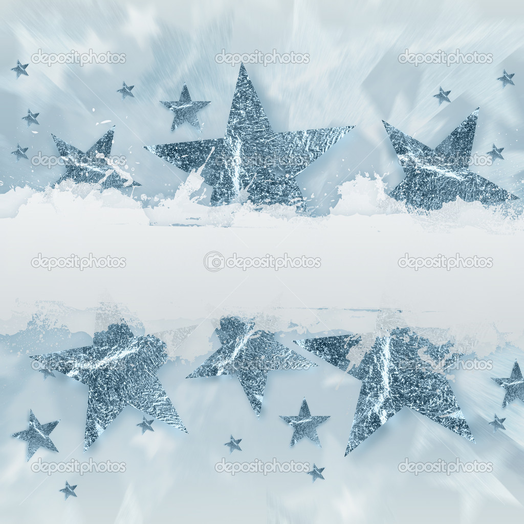 Silver grey stars with text space