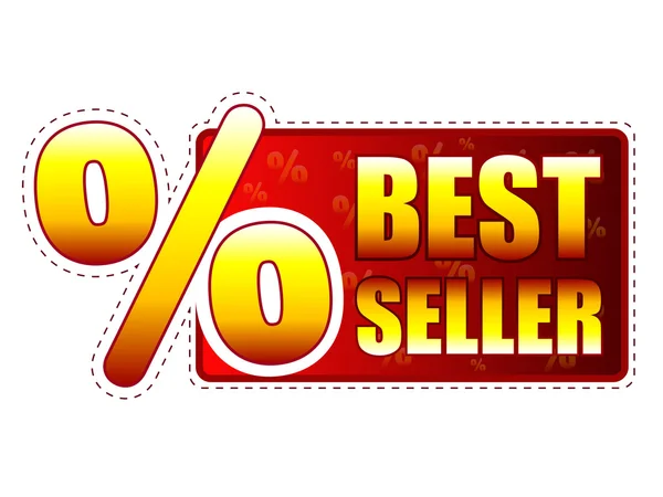 Best seller label with percentage symbol — Stock Photo, Image