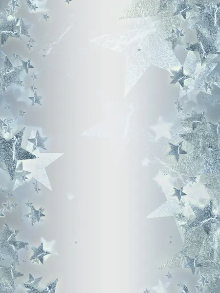 Grey background with shining silver stars — Stock Photo, Image