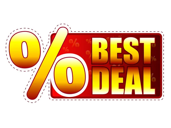 Beste deal label met percentagesymbool — Stockfoto