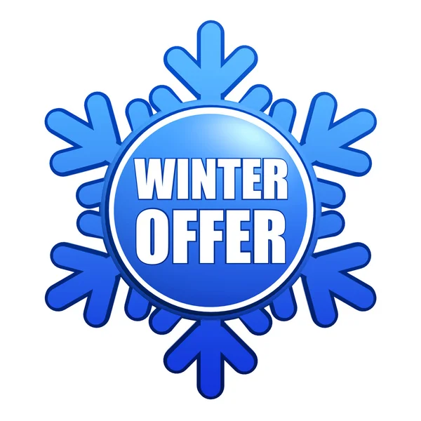 Winter offer snowflake label — Stock Photo, Image