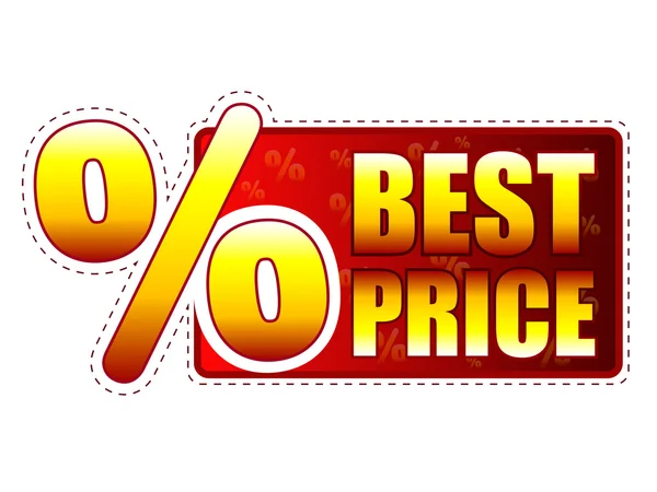 Best price label with percentage symbol — Stock Photo, Image