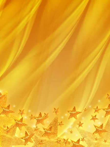 ゴールデン背景に輝く星 — ストック写真