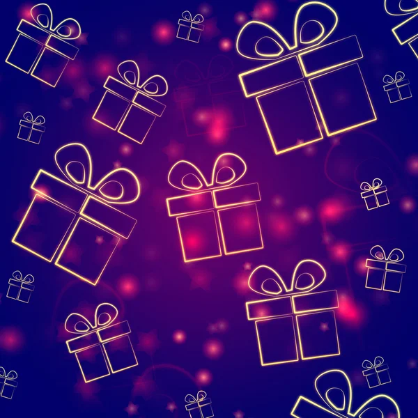 Abstract violet background with presents — Stock Photo, Image