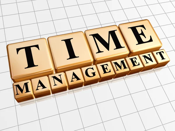 Time management in golden cubes — Stock Photo, Image