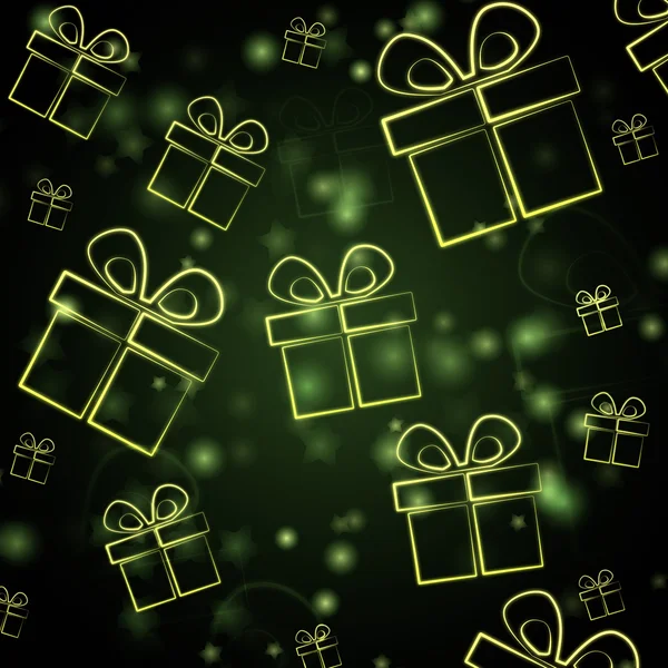 Abstract green background with presents — Stock Photo, Image