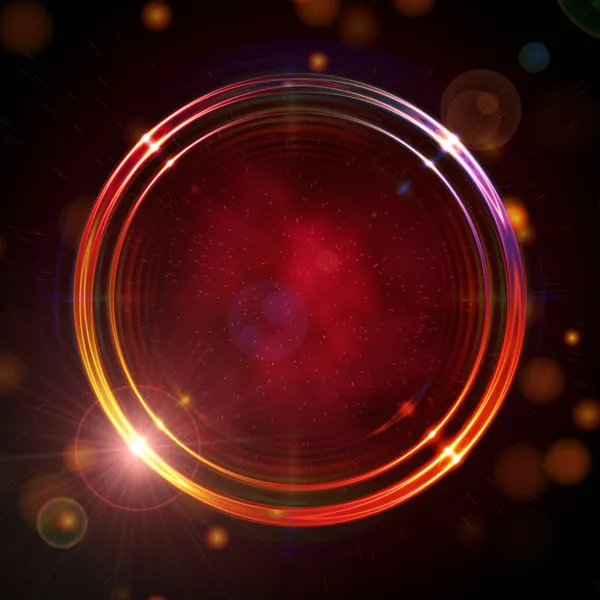 Shining golden rings over red background — Stock Photo, Image