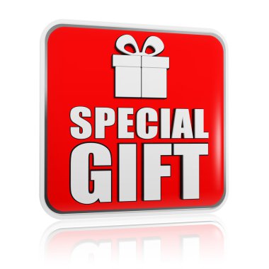 banner de regalo especial con el actual símbolo de caja