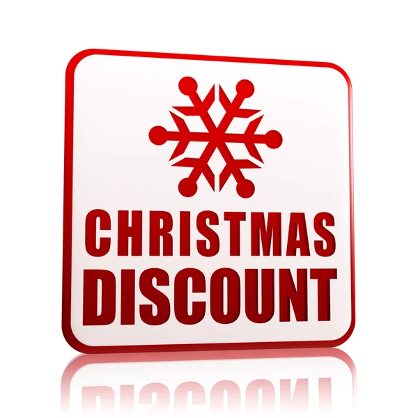 Christmas discount white banner with snowflake symbol — Stock Photo, Image