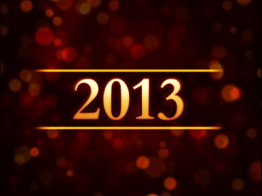 yıl 2013 ışıklar noktalı kırmızı zemin üzerine