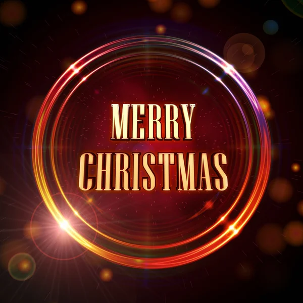 God jul i rött lysande gyllene ringar — Stockfoto