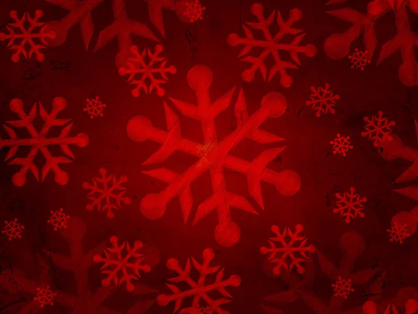 Abstracte rode achtergrond met sneeuwvlokken — Stockfoto