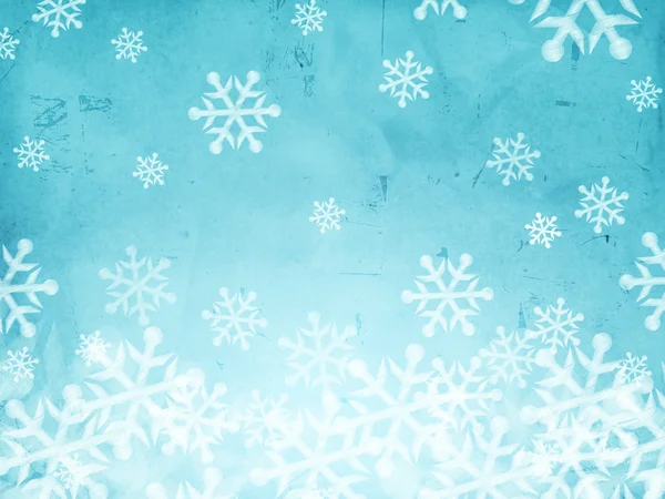 Abstract blue background with snowfall — Stock Photo, Image